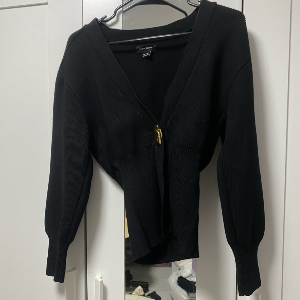 Urban Revivo Black V-Neck Cardigan